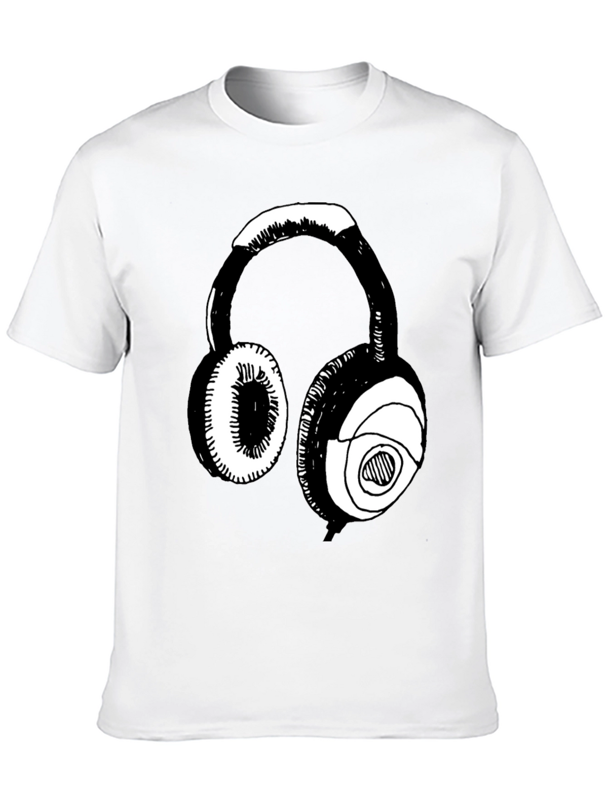 Headphone Graphic Black T-Shirt