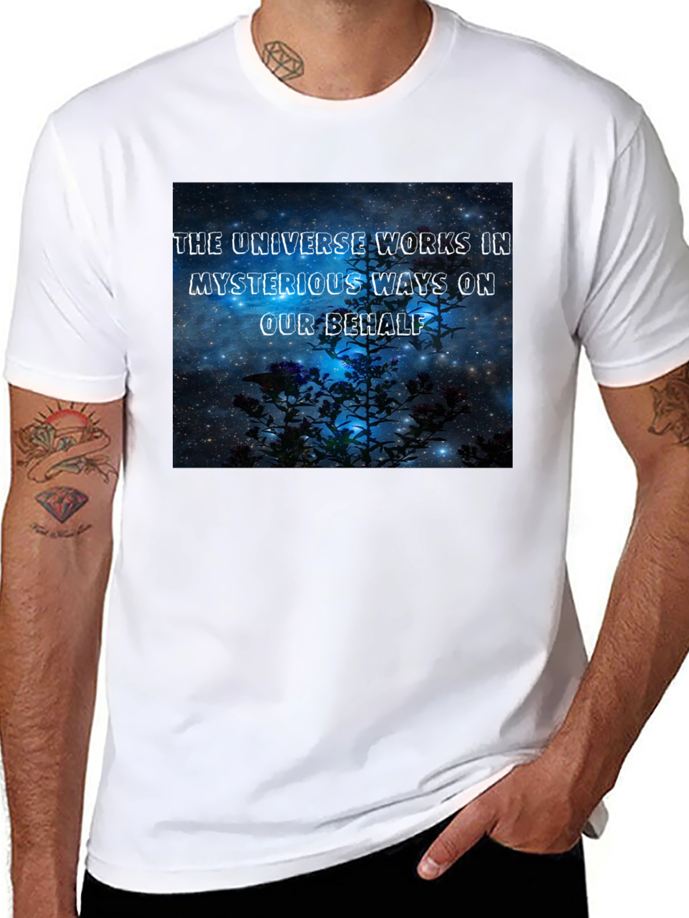 The Universe Works in Mysterious Ways Black T-Shirt