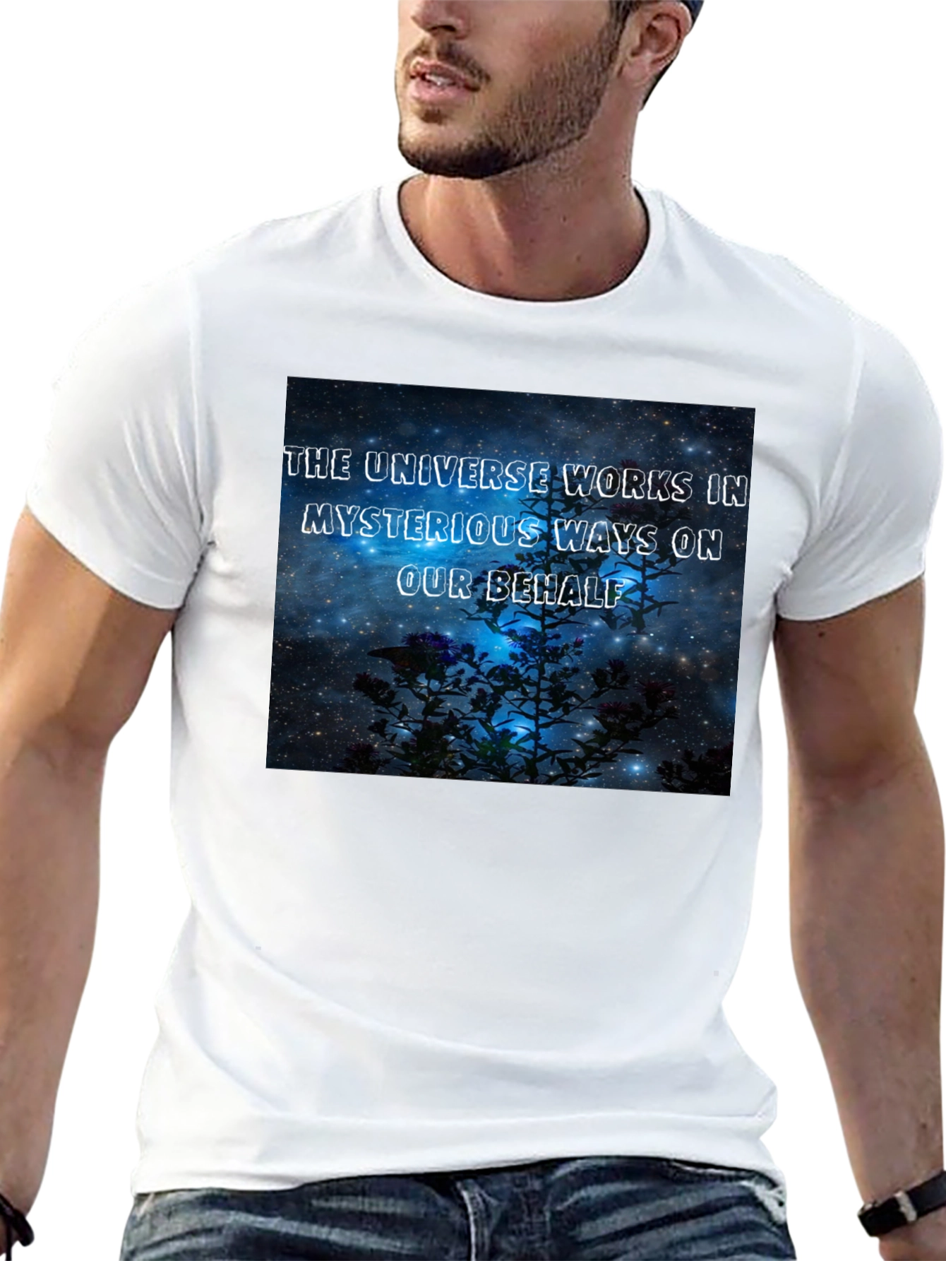 The Universe Works in Mysterious Ways Black T-Shirt