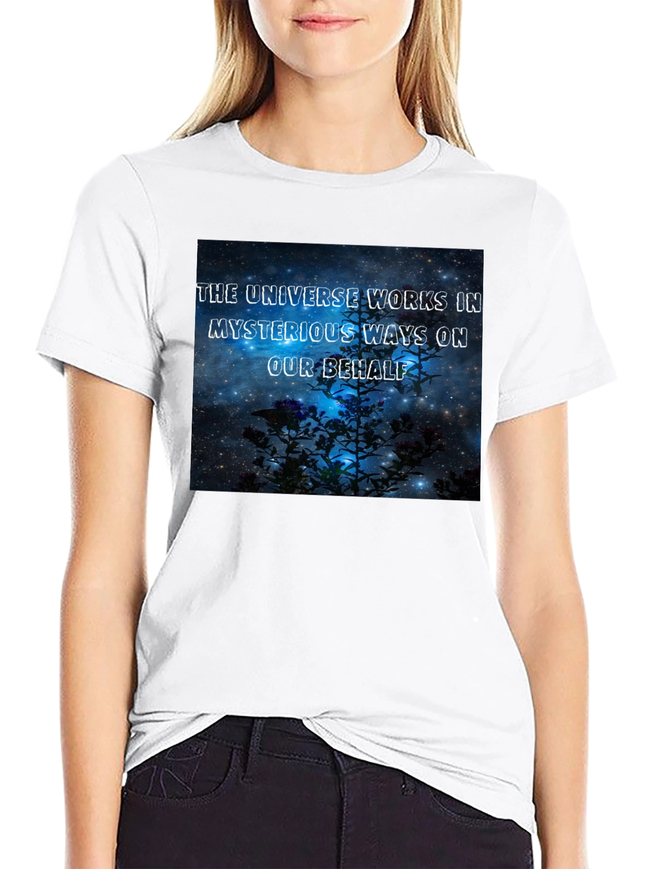 The Universe Works in Mysterious Ways Black T-Shirt