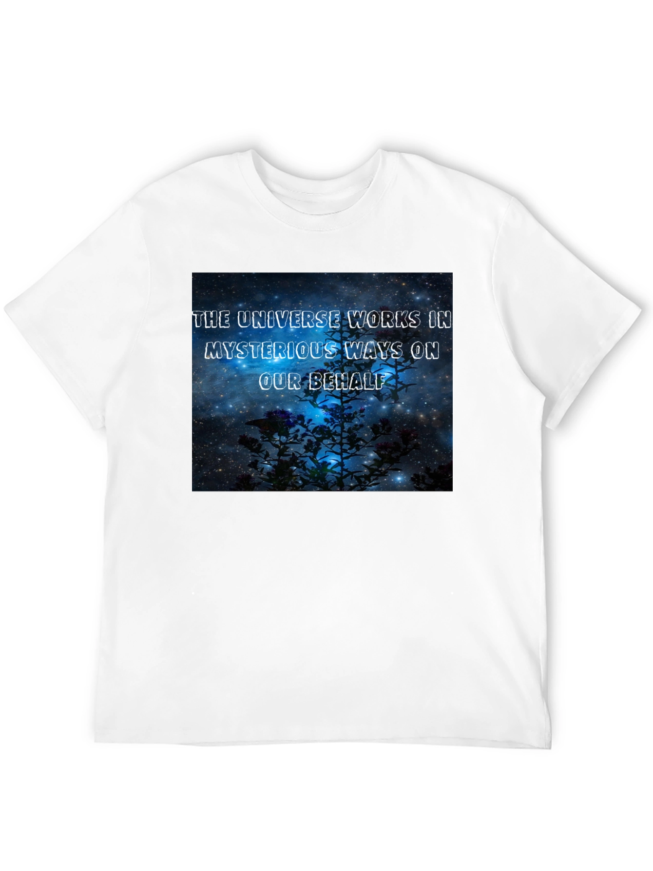 The Universe Works in Mysterious Ways Black T-Shirt
