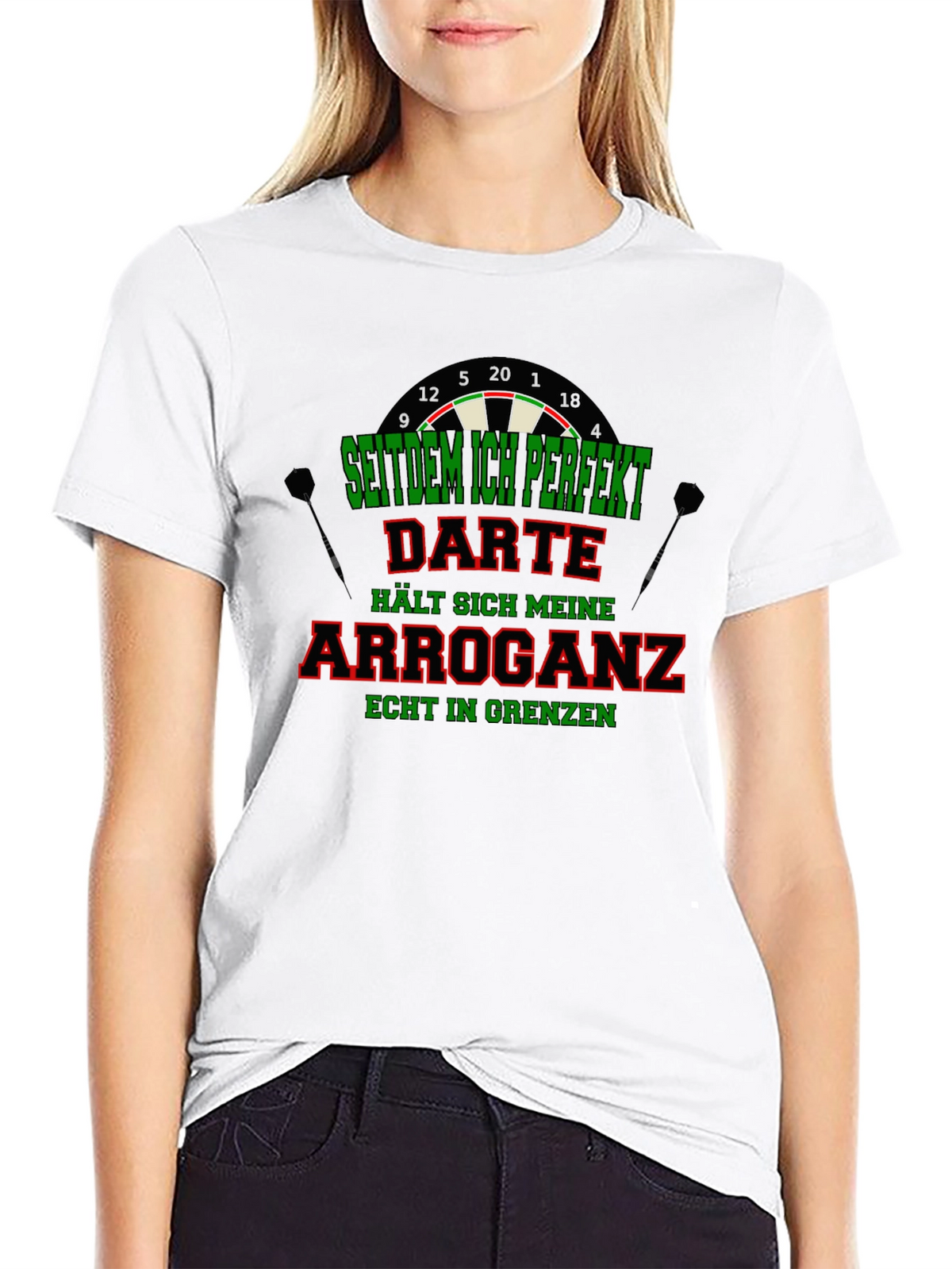 Funny Darts T-Shirt - Arrogance in Check