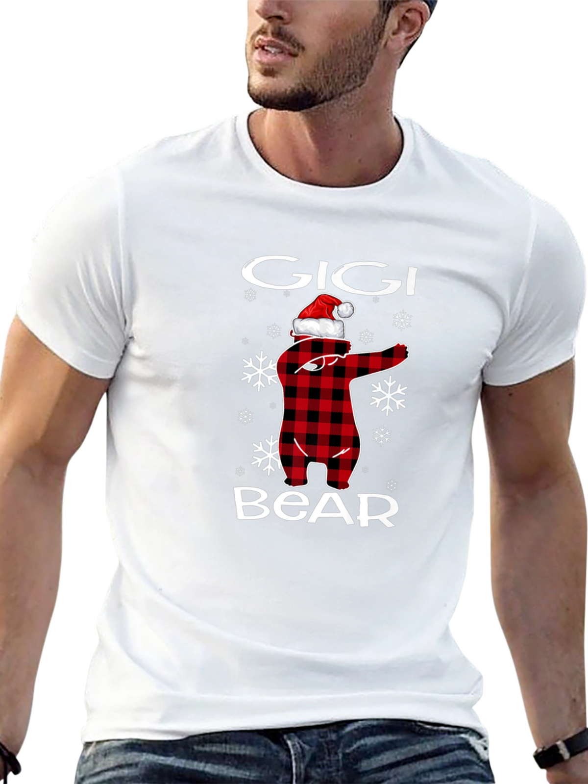 Gigi Bear Plaid Christmas T-Shirt
