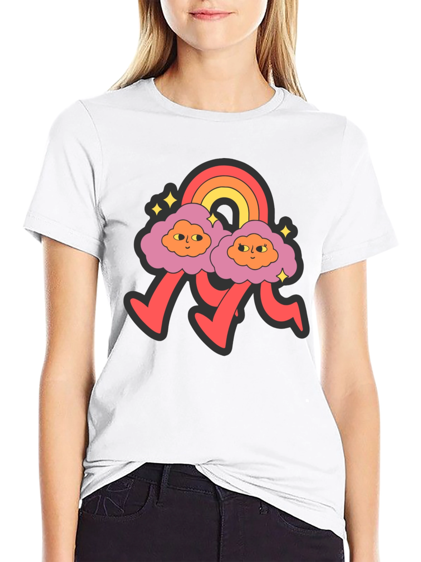 Retro Cloud Rainbow Graphic Tee