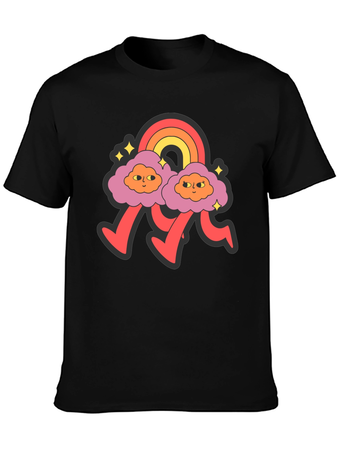 Retro Cloud Rainbow Graphic Tee