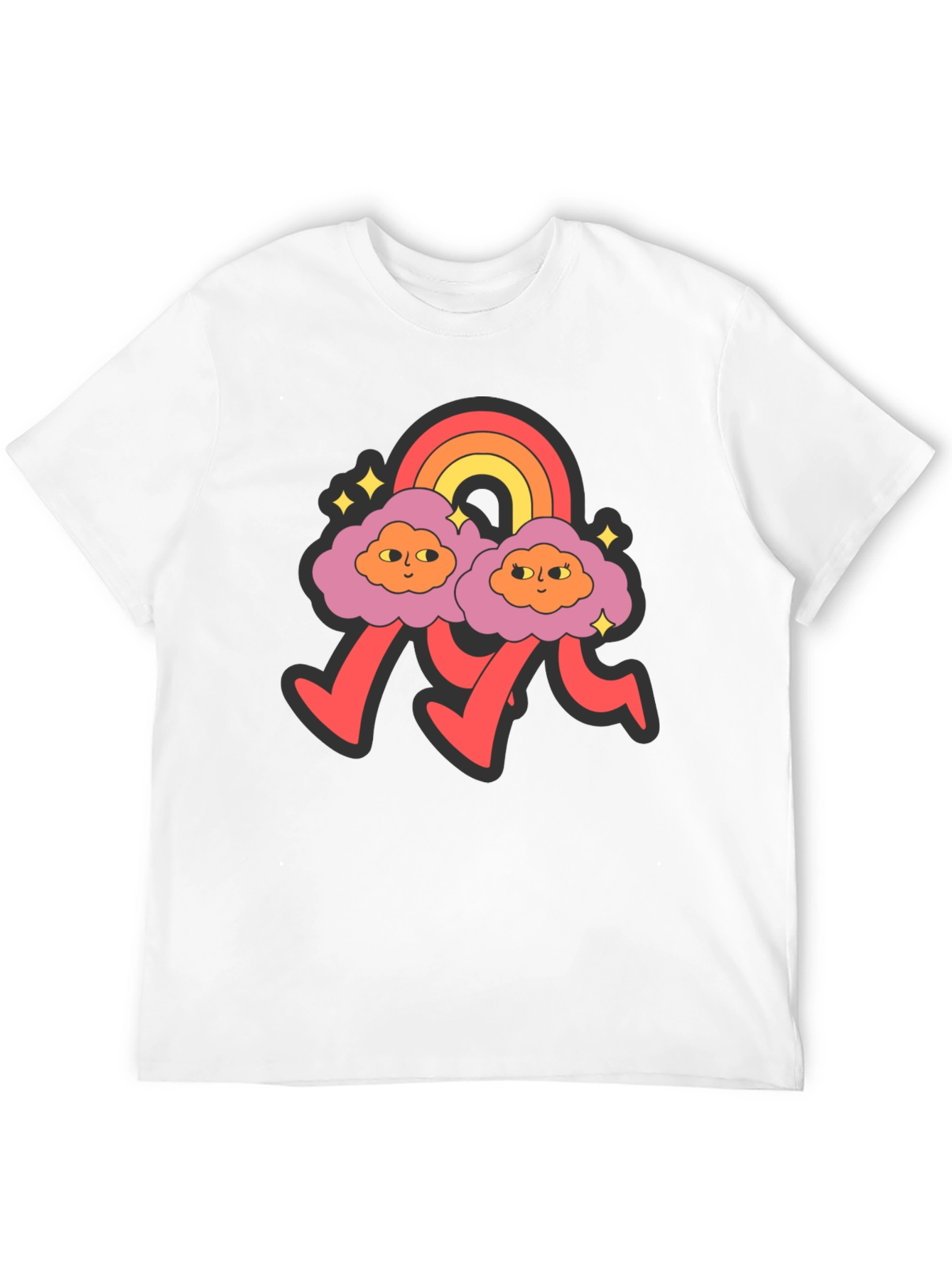 Retro Cloud Rainbow Graphic Tee