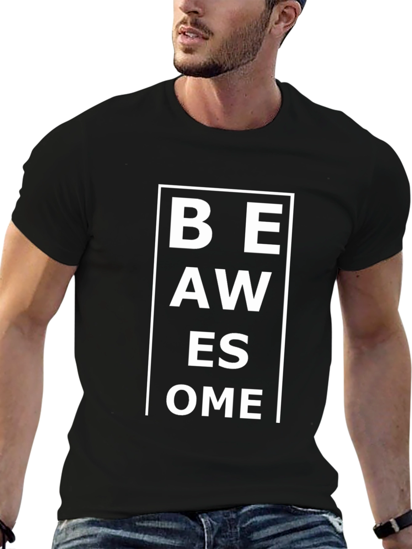 Be Awesome T-Shirt - Black Bold Statement Tee