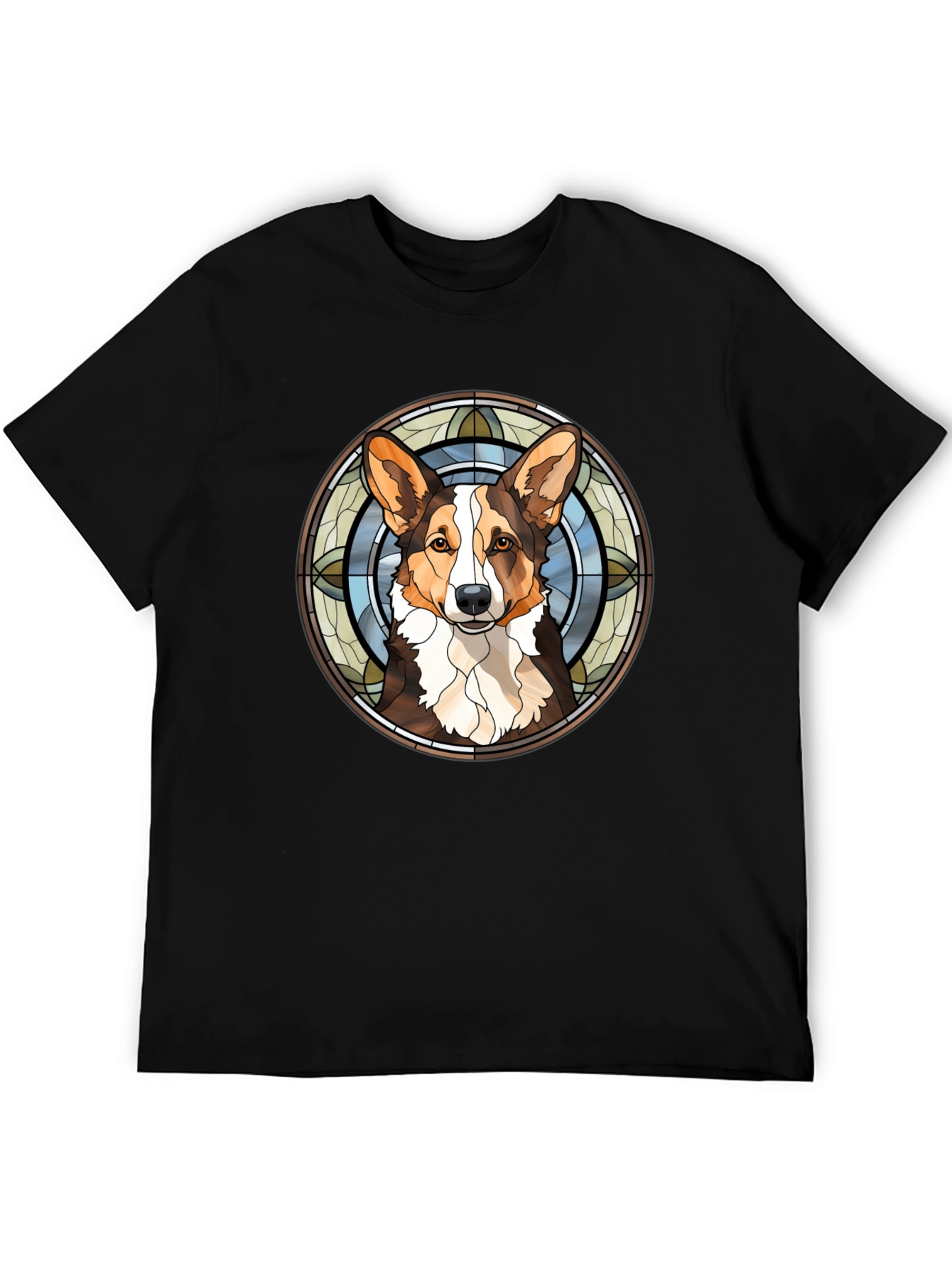 Corgi Stained Glass Style Graphic Tee