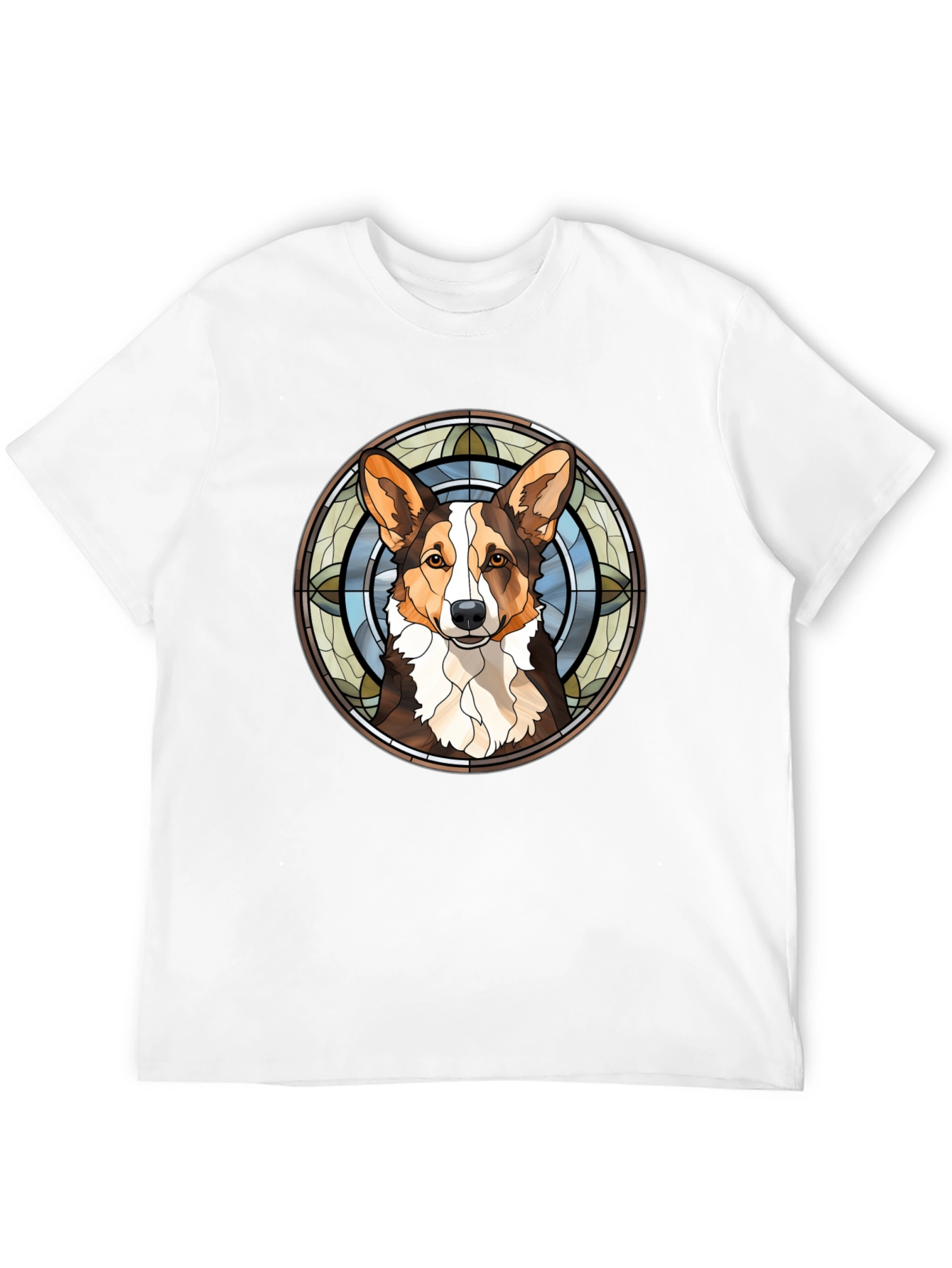 Corgi Stained Glass Style Graphic Tee