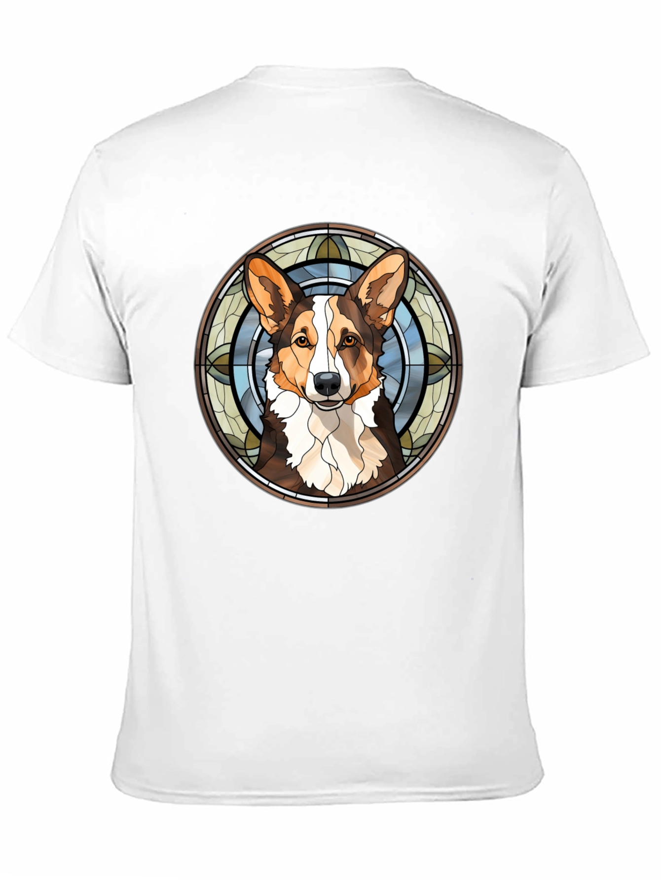 Corgi Stained Glass Style Graphic Tee