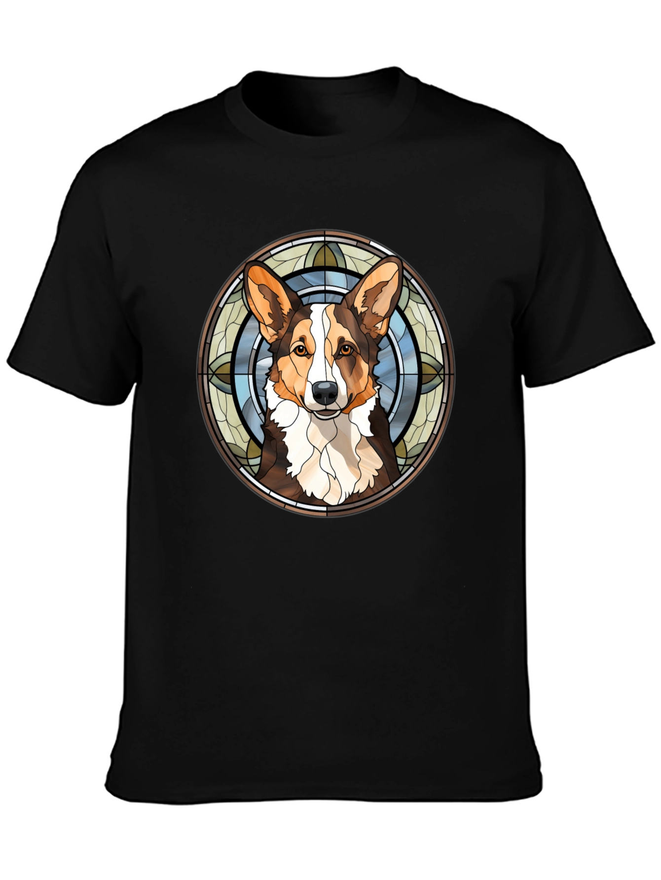 Corgi Stained Glass Style Graphic Tee