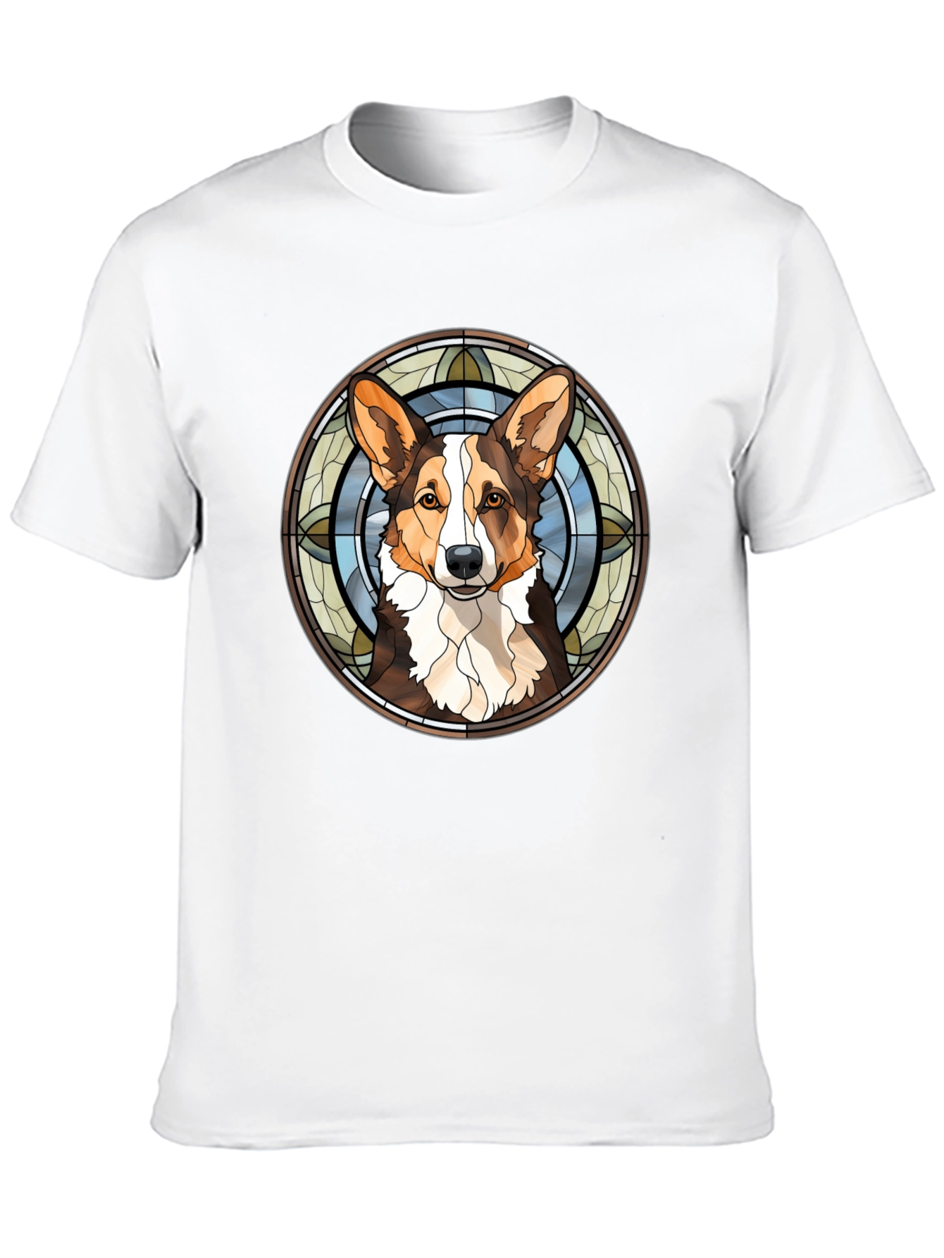 Corgi Stained Glass Style Graphic Tee