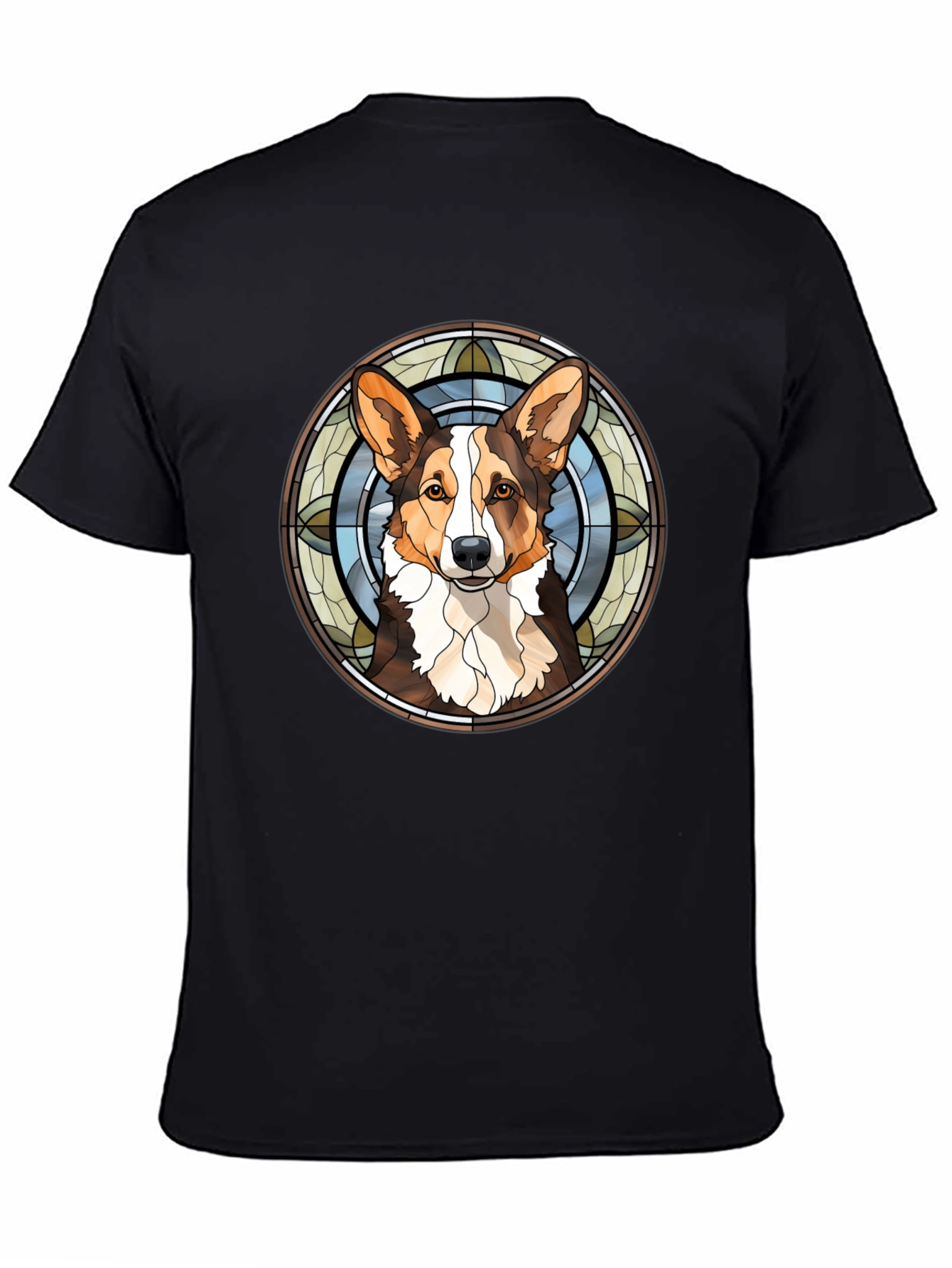 Corgi Stained Glass Style Graphic Tee