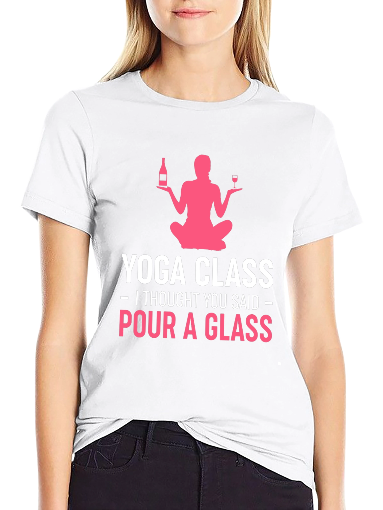 Yoga Class or Pour a Glass Funny T-Shirt