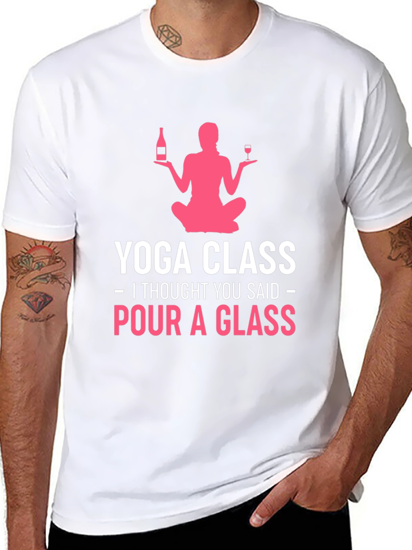 Yoga Class or Pour a Glass Funny T-Shirt