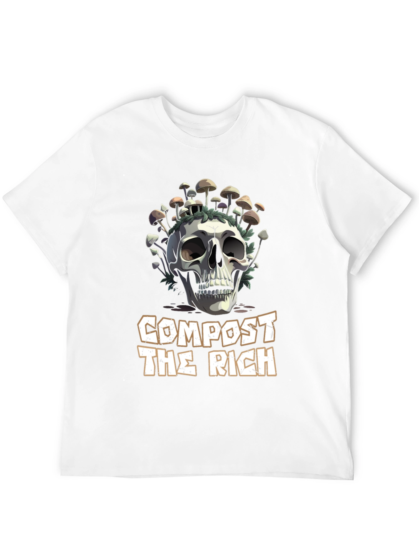 Compost The Rich Skull & Mushroom Graphic Tee