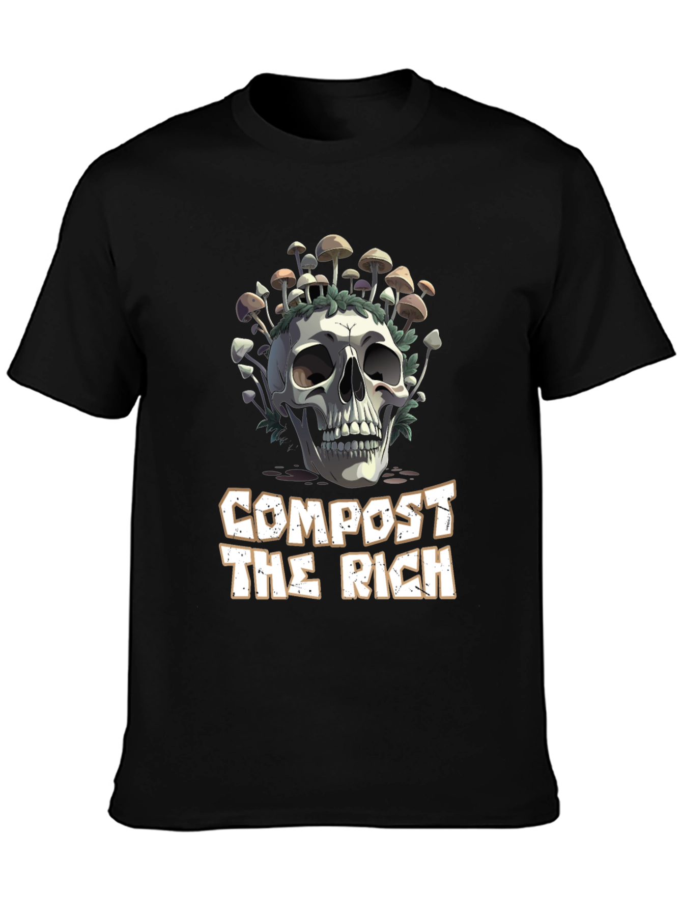 Compost The Rich Skull & Mushroom Graphic Tee