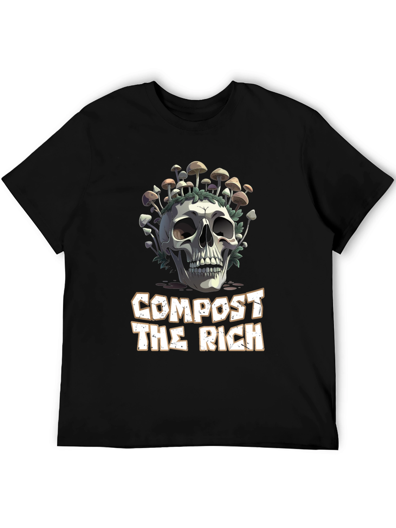 Compost The Rich Skull & Mushroom Graphic Tee