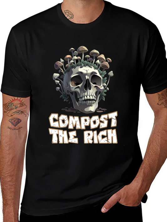 Compost The Rich Skull & Mushroom Graphic Tee