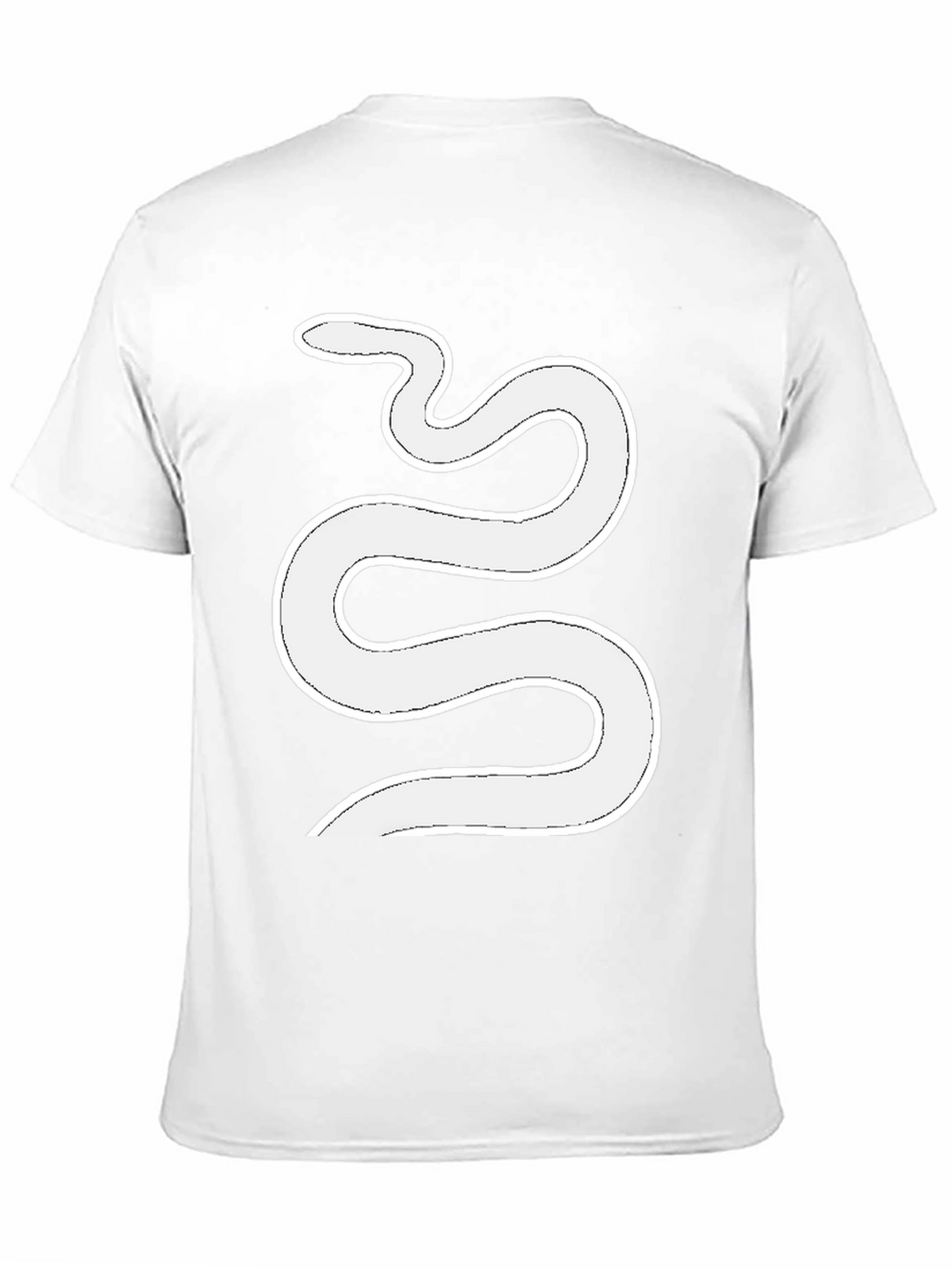 Mens Black T-Shirt with White Snake Graphic