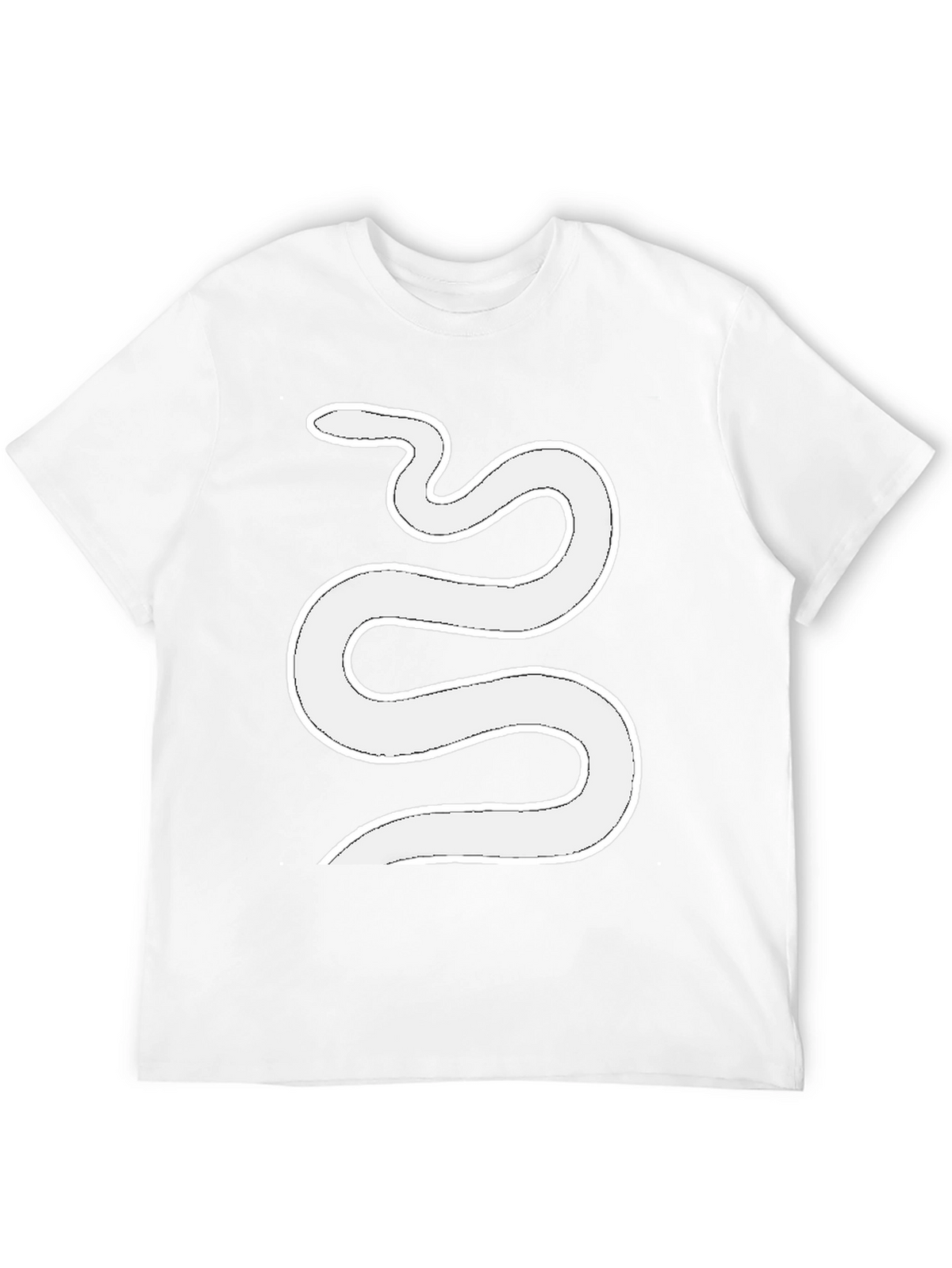 Mens Black T-Shirt with White Snake Graphic