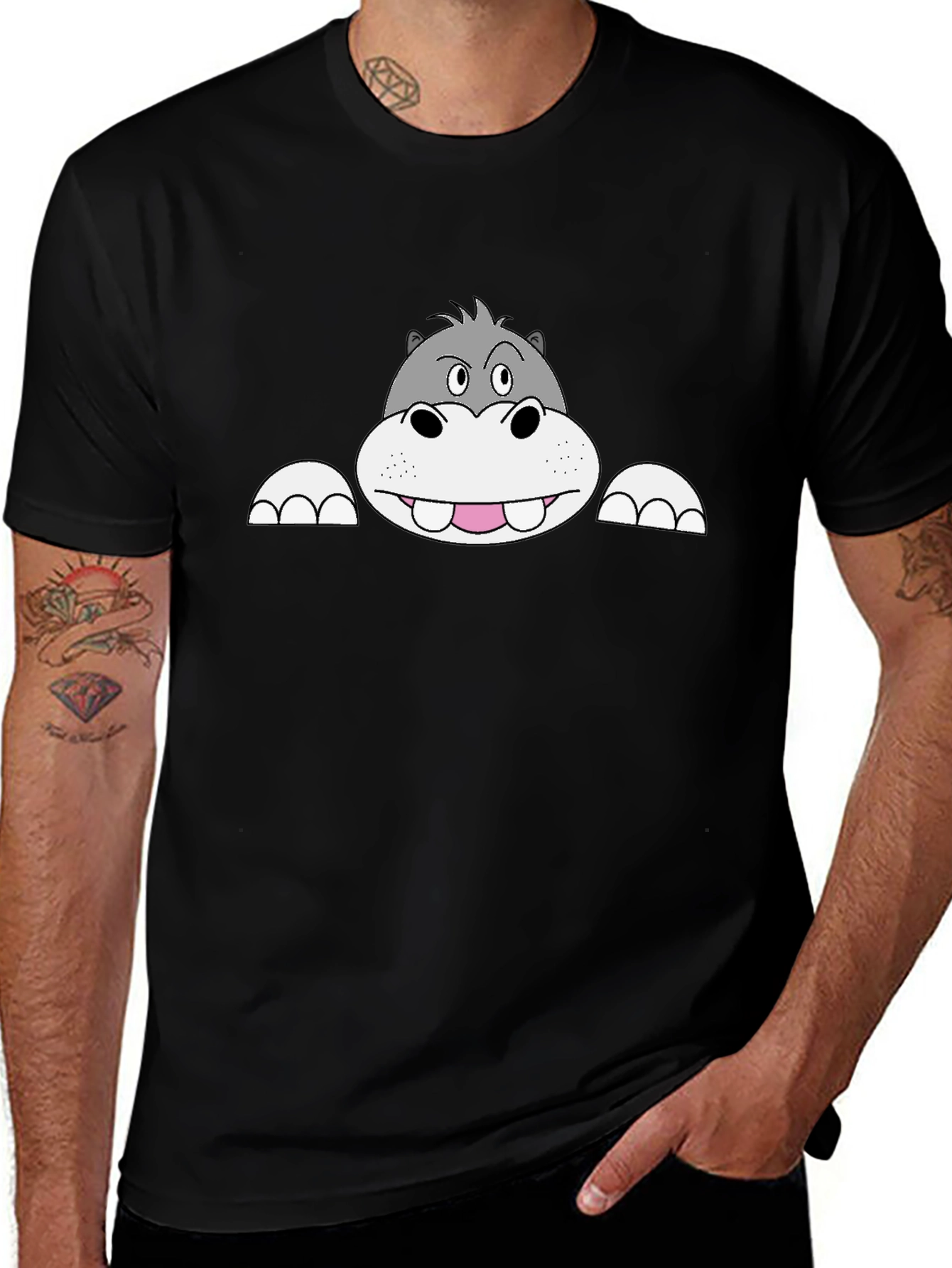 Hippo Graphic Black T-Shirt