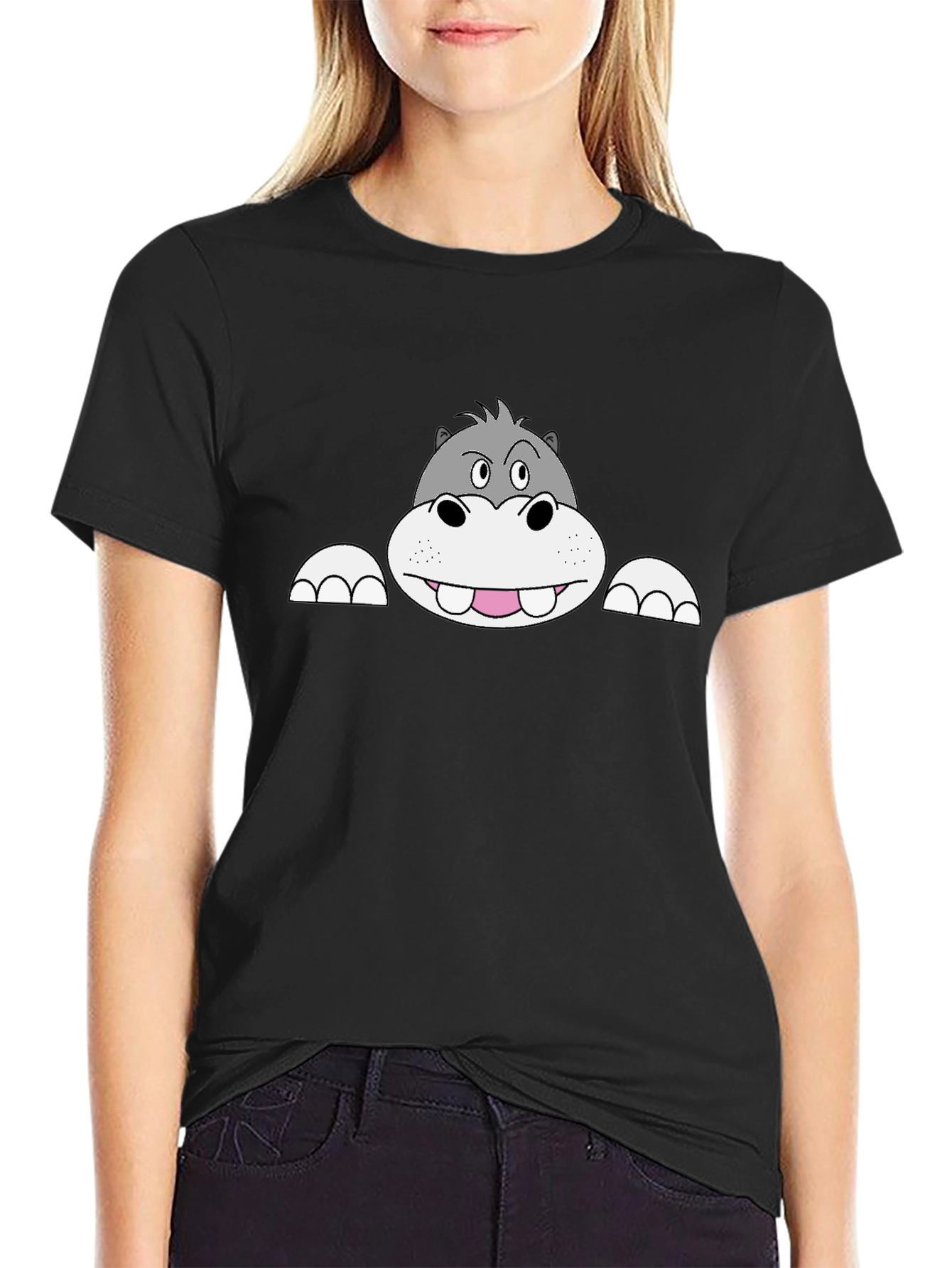 Hippo Graphic Black T-Shirt