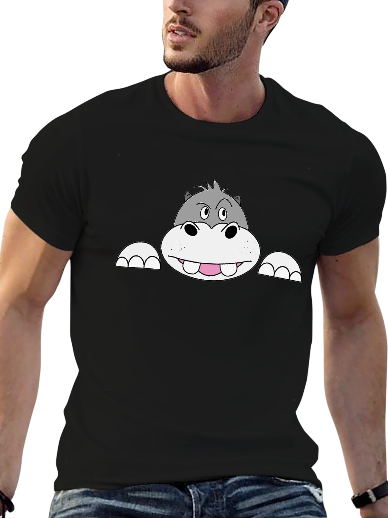 Hippo Graphic Black T-Shirt