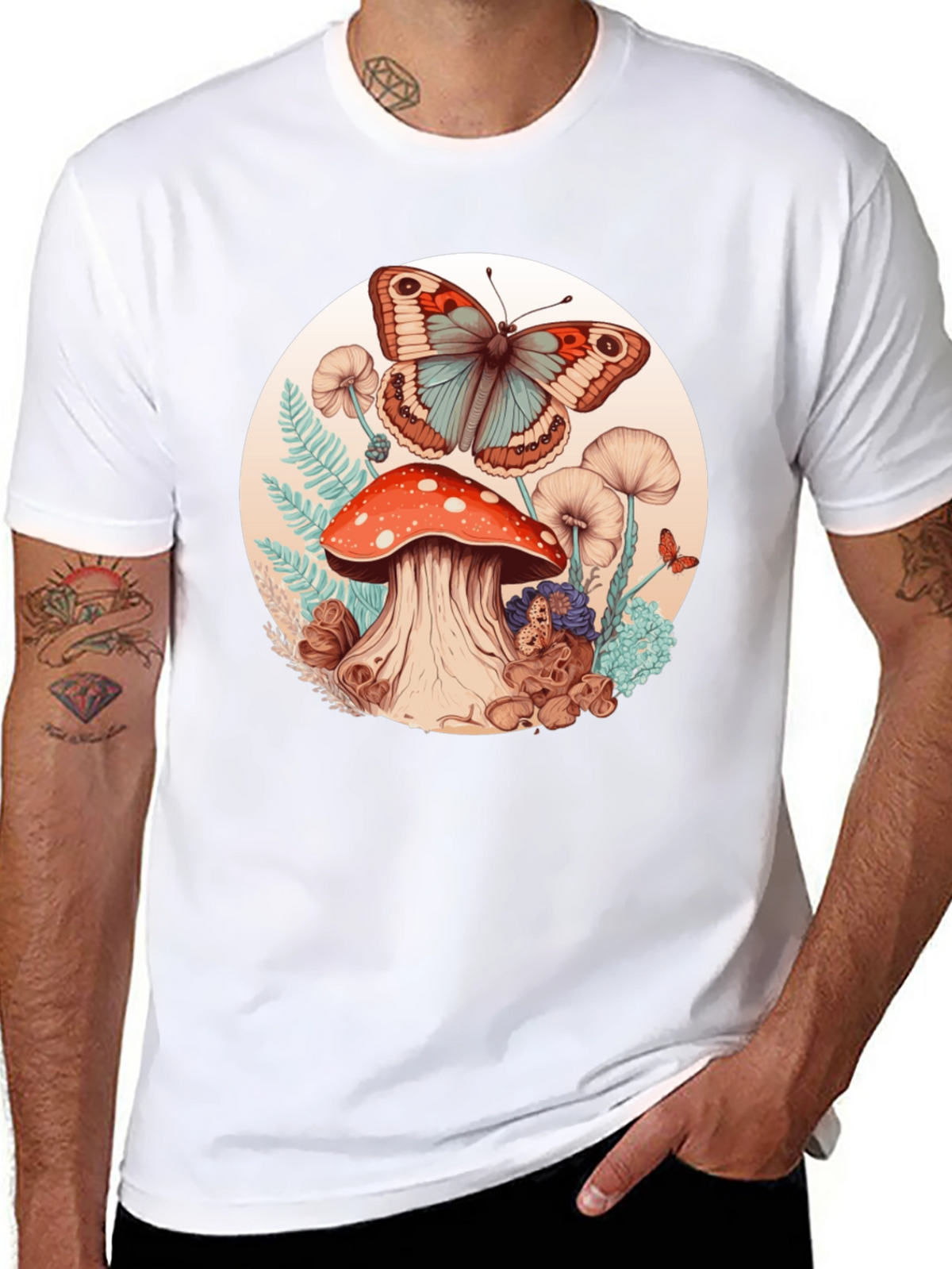 Mushroom Butterfly Graphic Tee