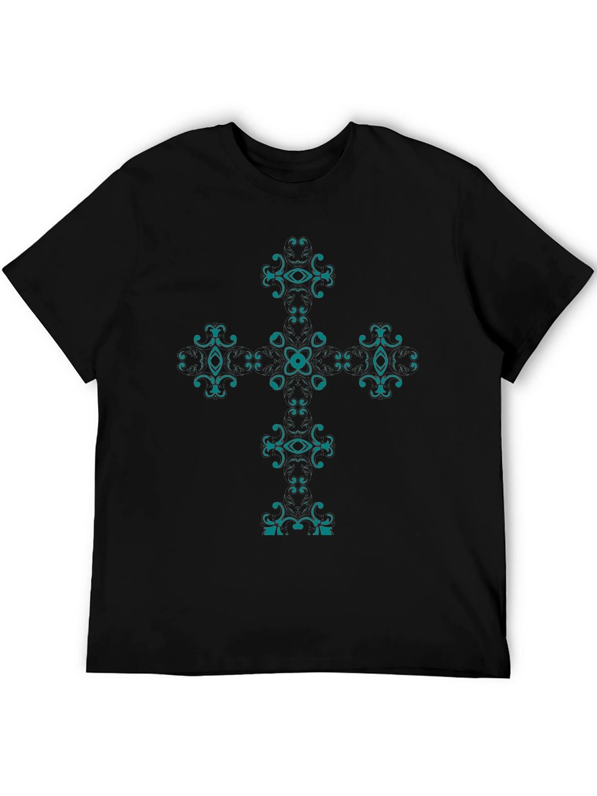Ornamental Cross Graphic Tee - Black