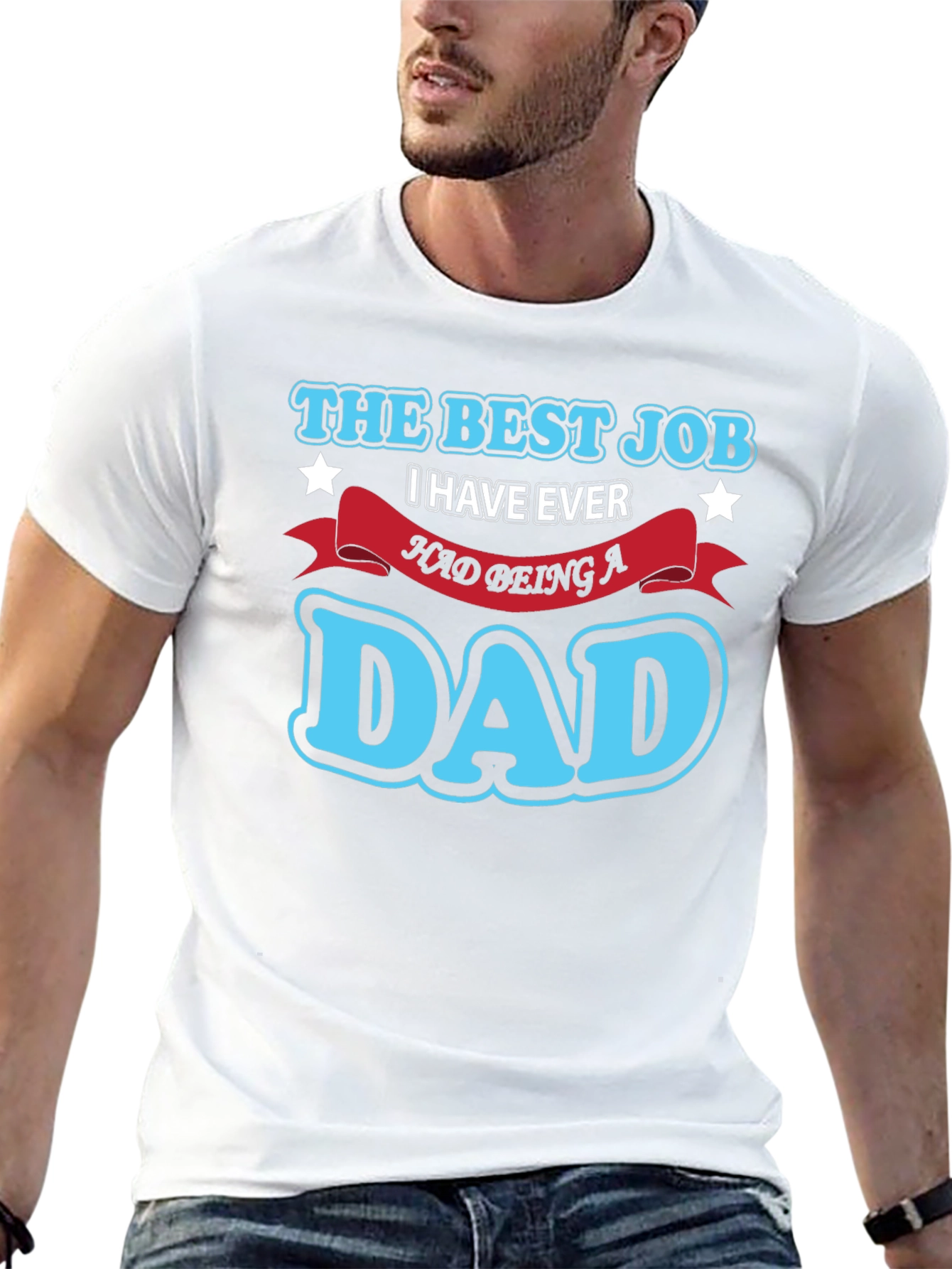 Best Job Dad T-Shirt - Black Cotton Blend Tee