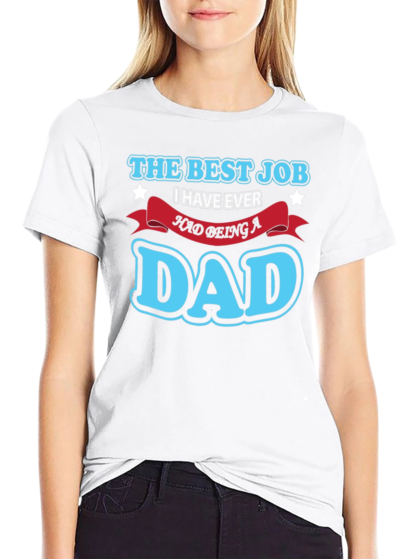 Best Job Dad T-Shirt - Black Cotton Blend Tee