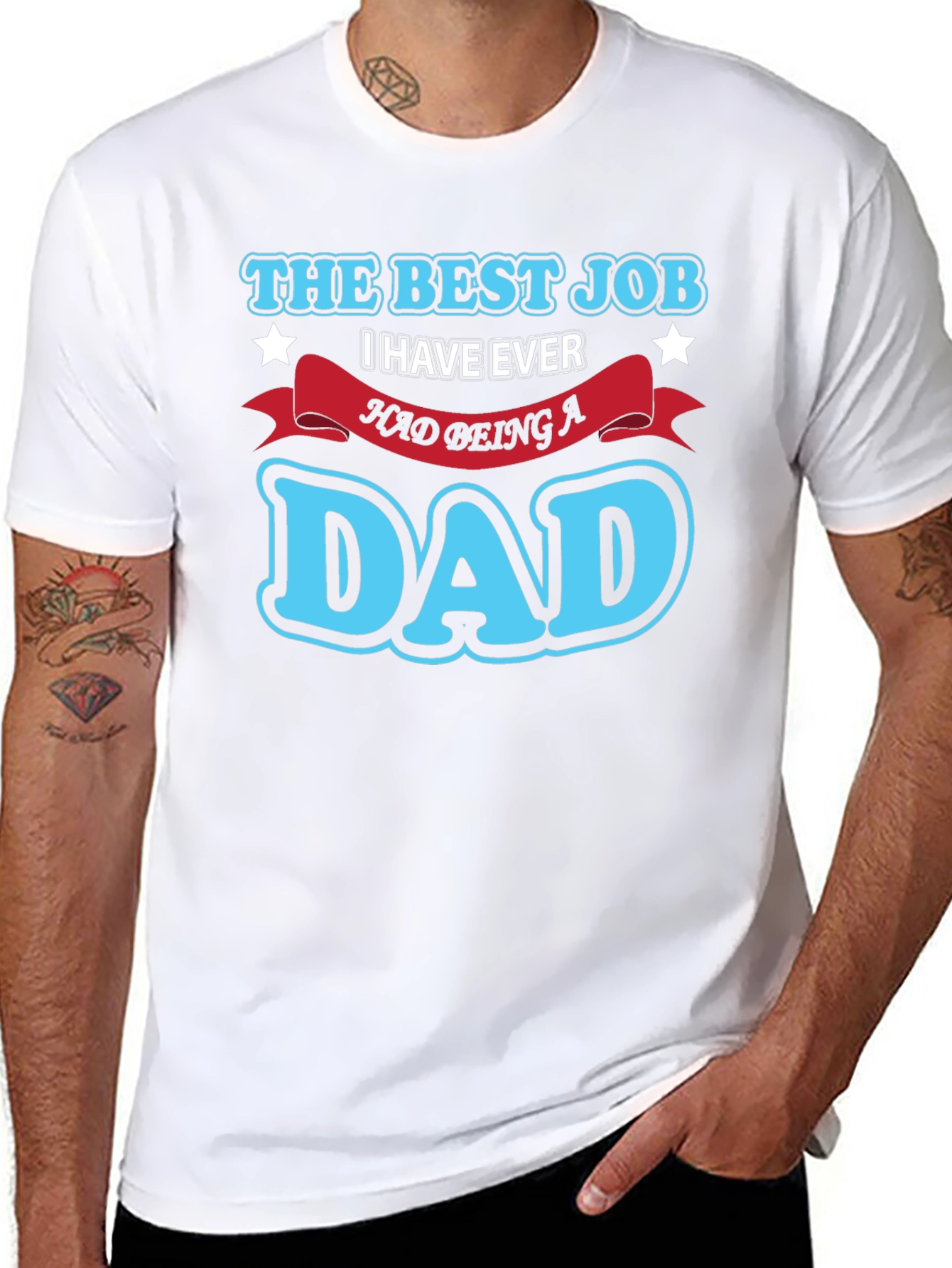 Best Job Dad T-Shirt - Black Cotton Blend Tee