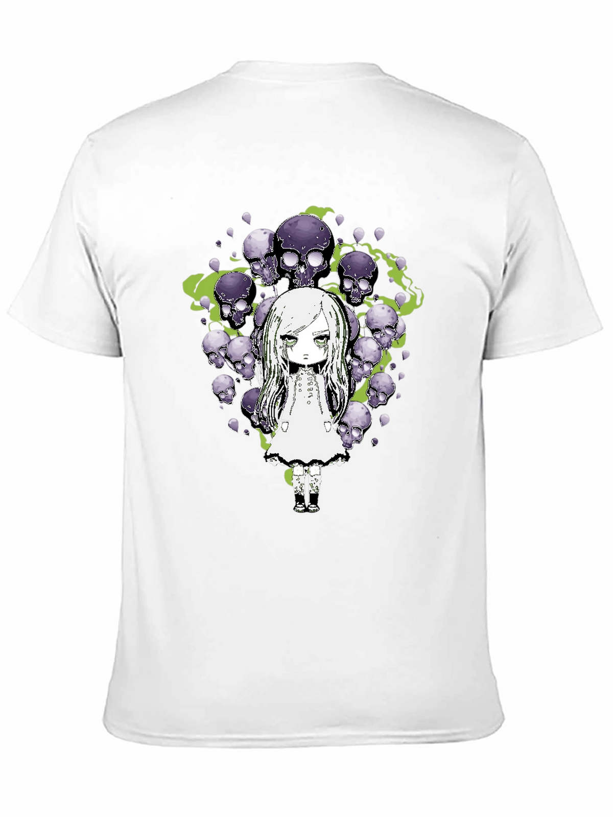 Gothic Skull Girl Graphic Tee - Mens Black T-Shirt