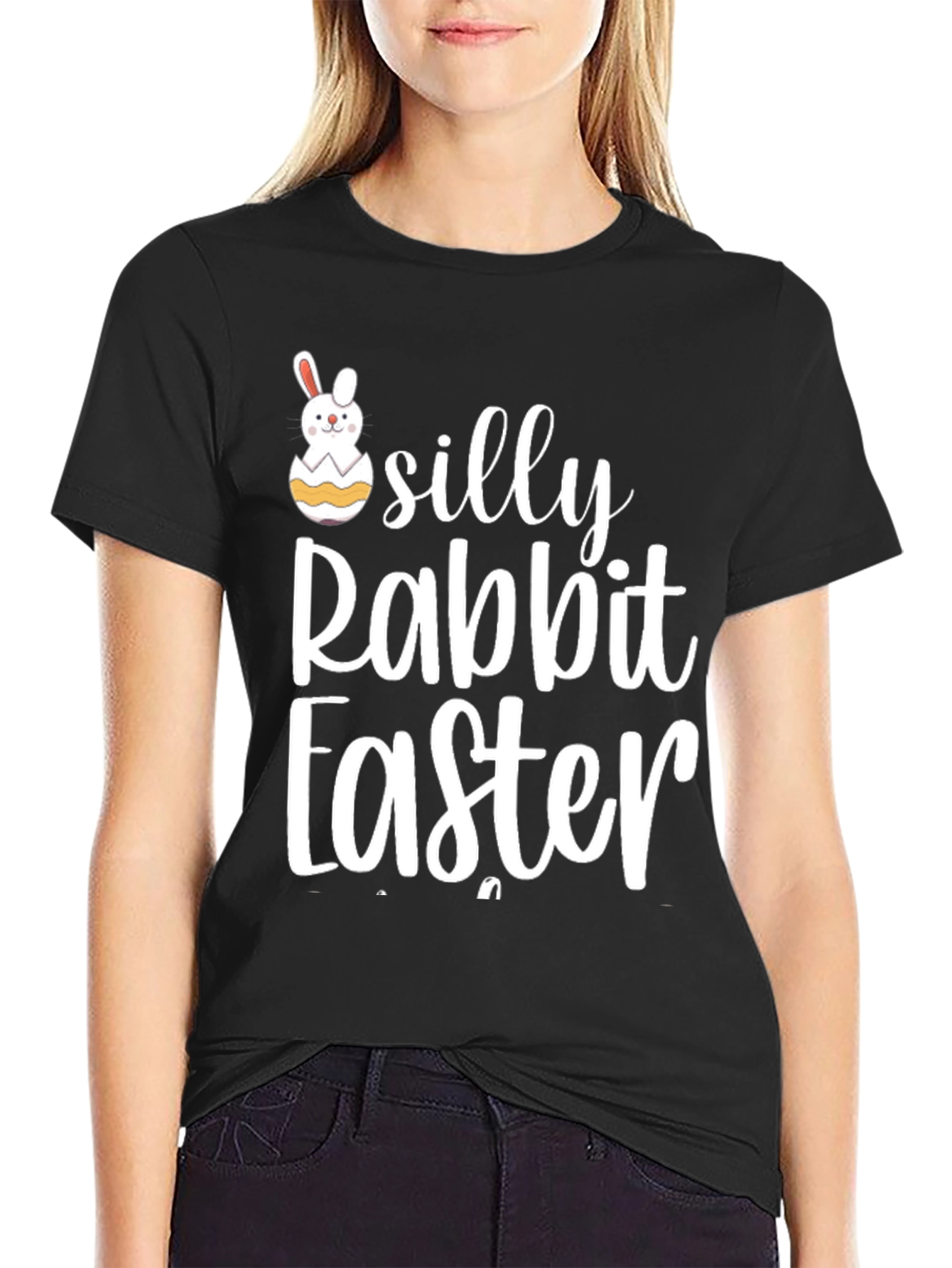 Silly Rabbit Easter Black T-Shirt