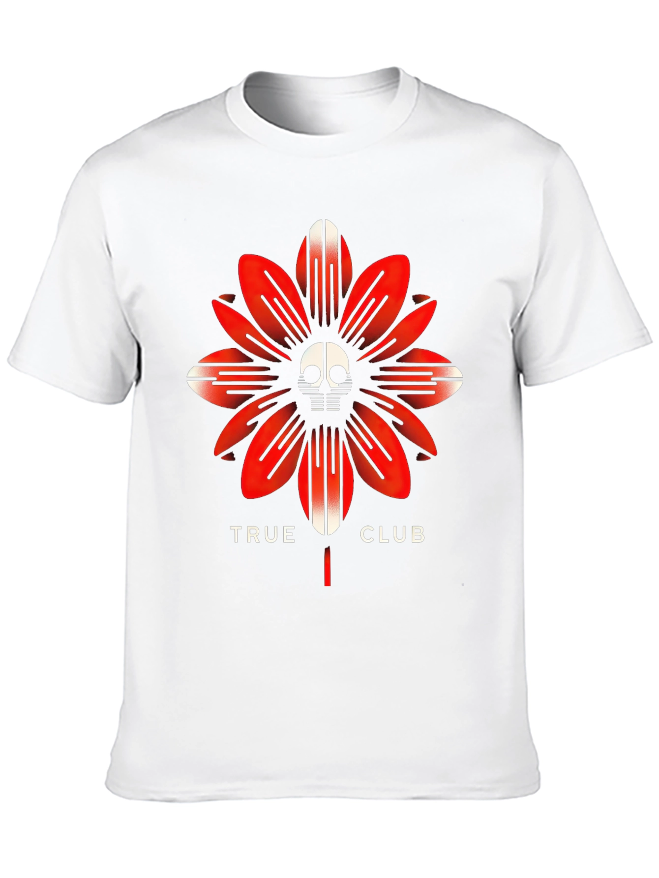 True Club Skull Flower Black T-Shirt