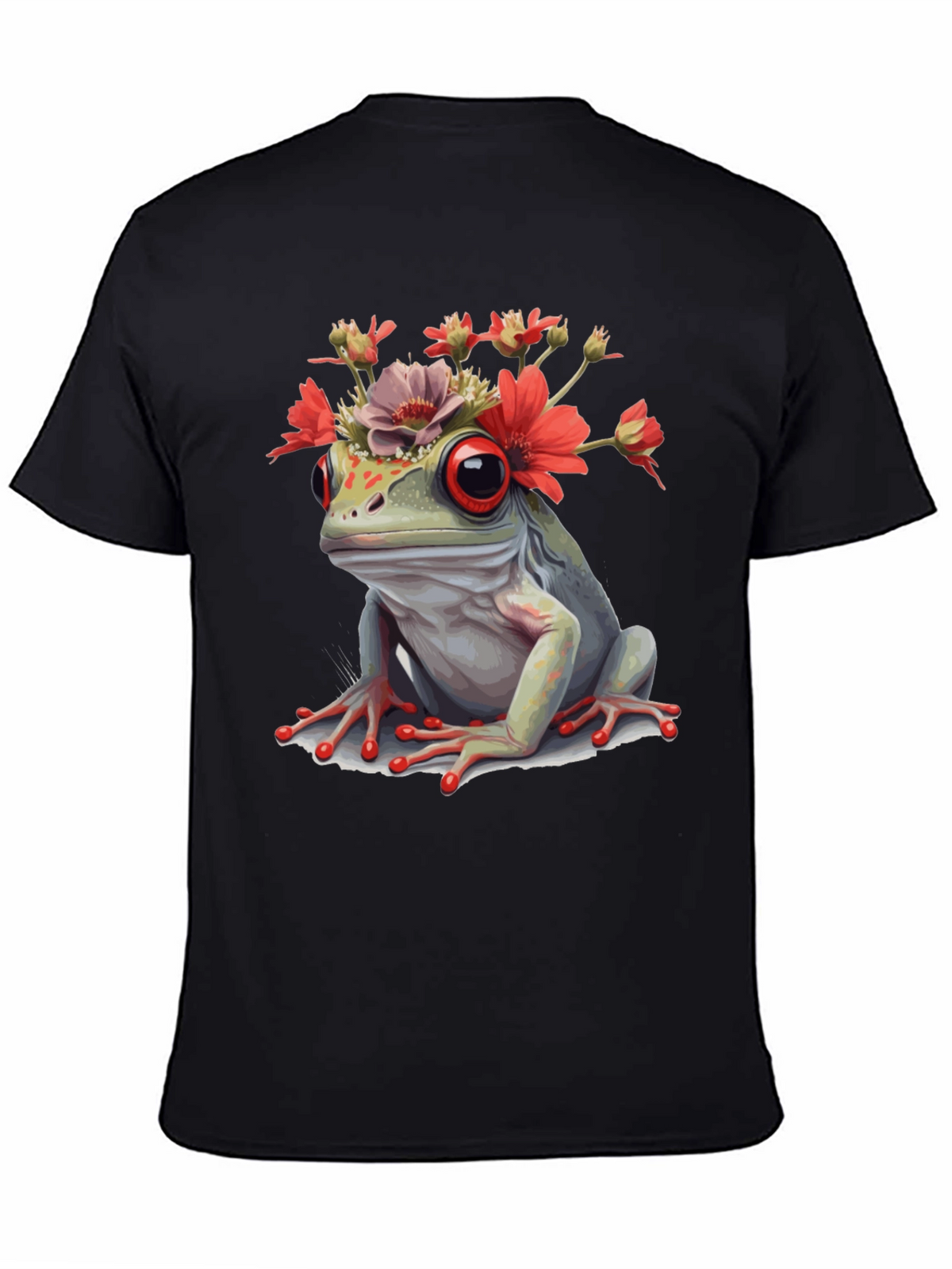 Frog with Flowers Graphic T-Shirt
