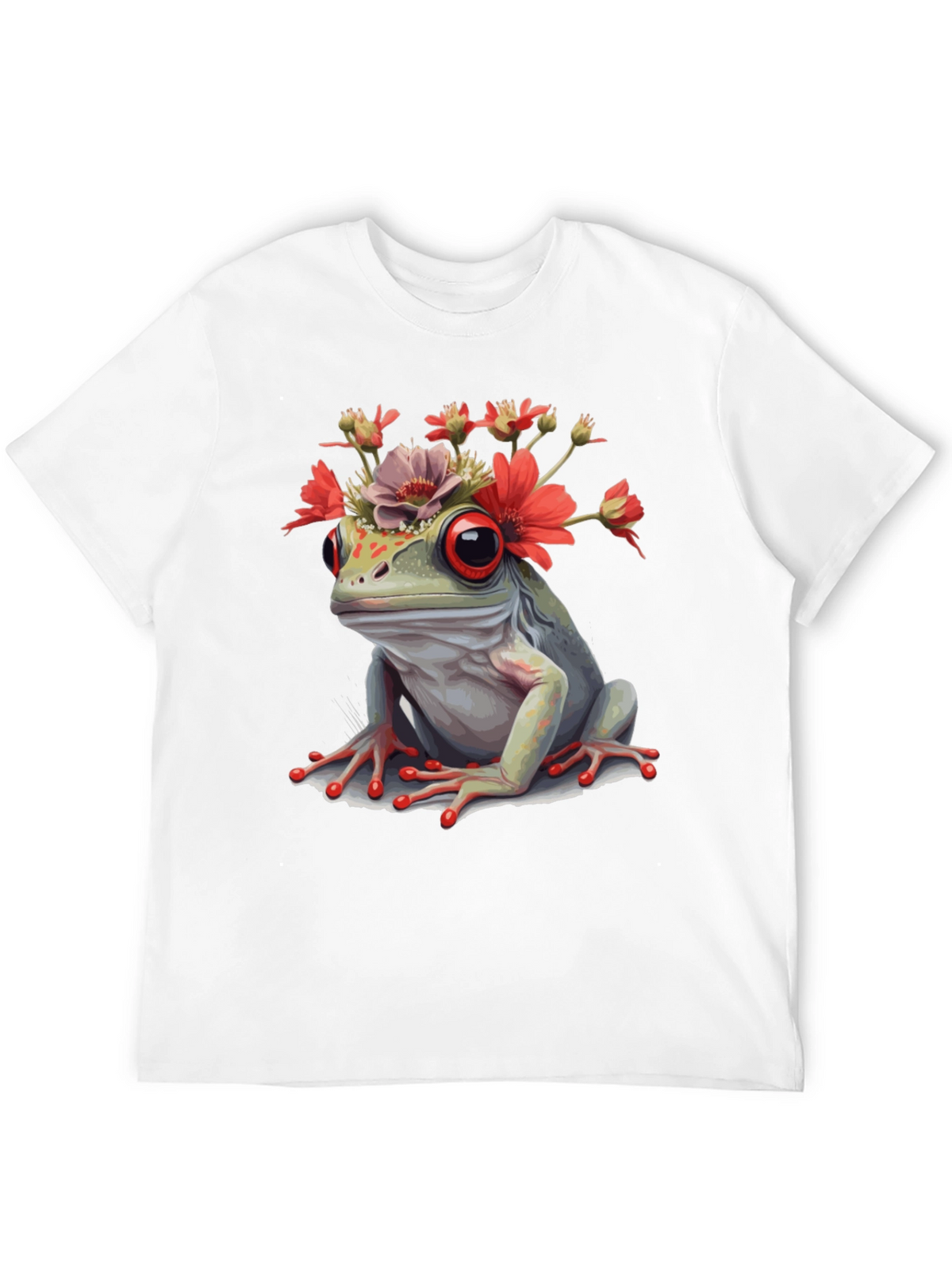 Frog with Flowers Graphic T-Shirt