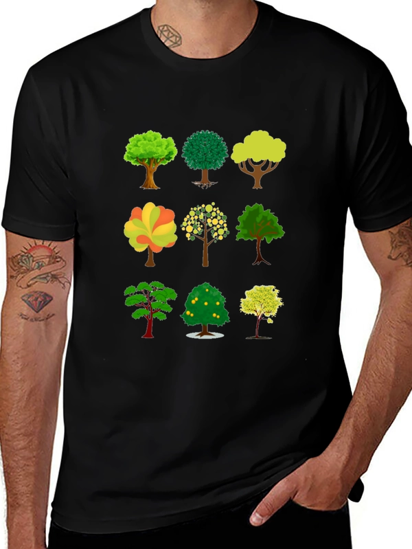 Tree Print Black T-Shirt