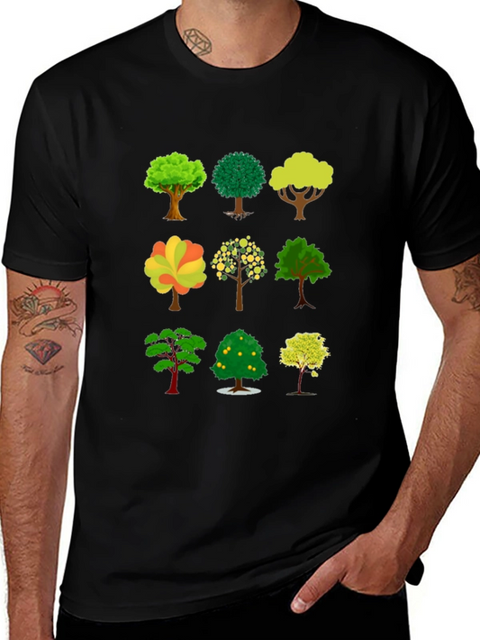 Tree Print Black T-Shirt