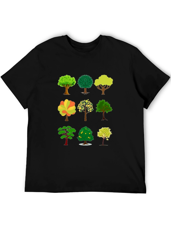 Tree Print Black T-Shirt