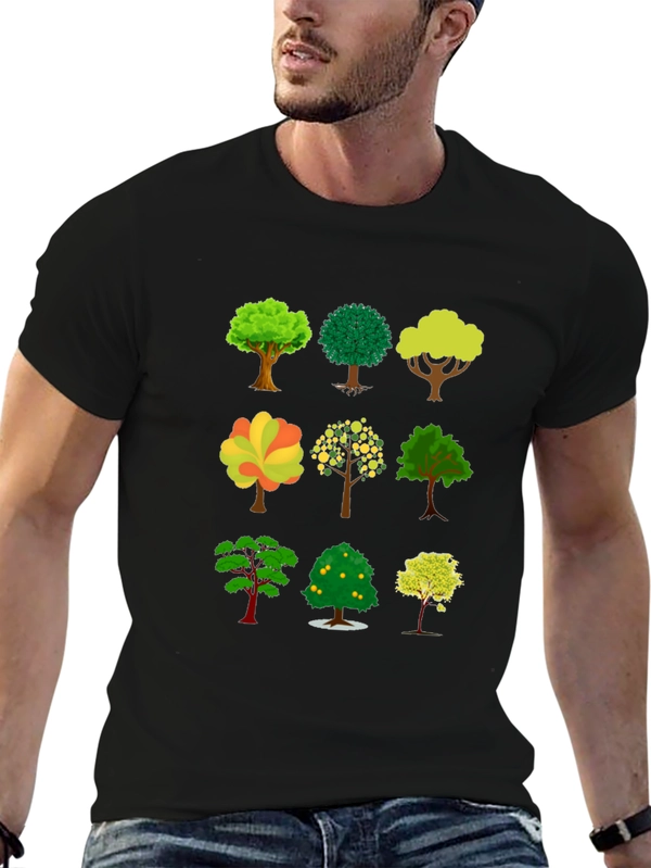 Tree Print Black T-Shirt
