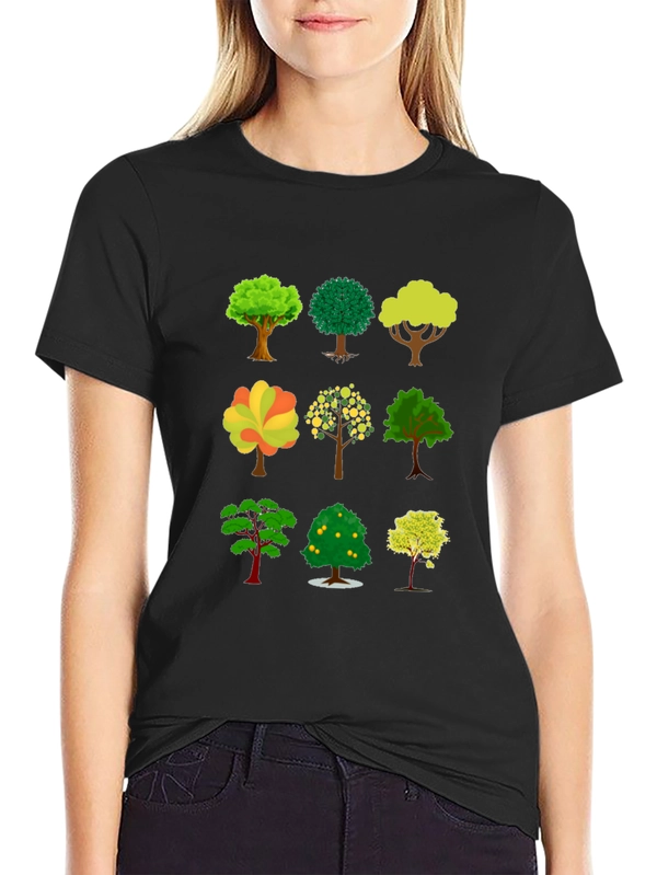 Tree Print Black T-Shirt