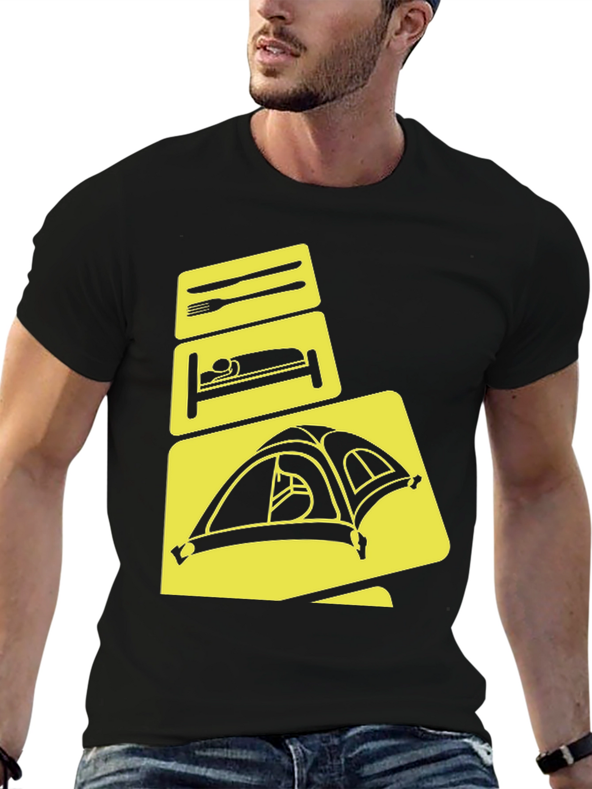 Camping Mode T-Shirt: Eat Sleep Tent Repeat