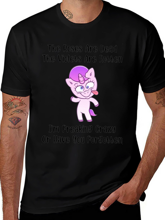 Crazy Unicorn Graphic Tee - The Roses Are Dead T-Shirt