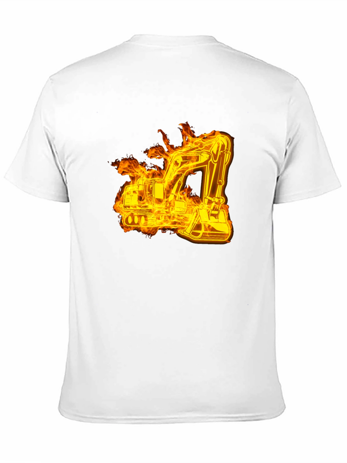 Fiery Excavator Black T-Shirt - Construction Tee