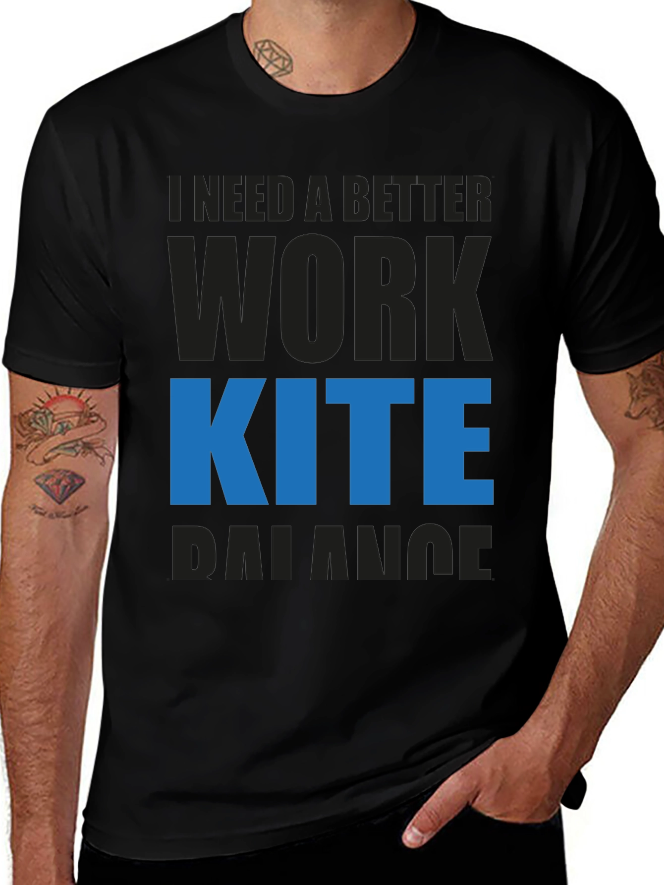 Work Kite Balance T-Shirt - Blue