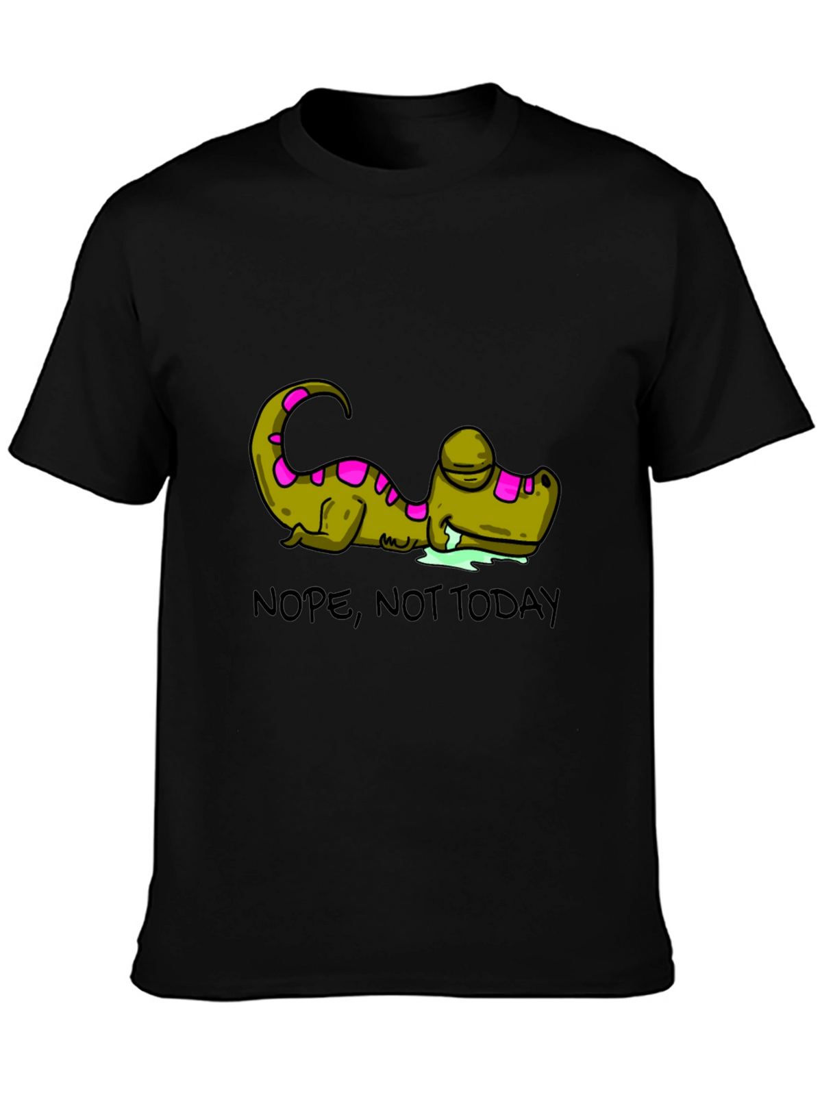 Nope Not Today T-Shirt Funny Lazy Dinosaur Graphic Tee