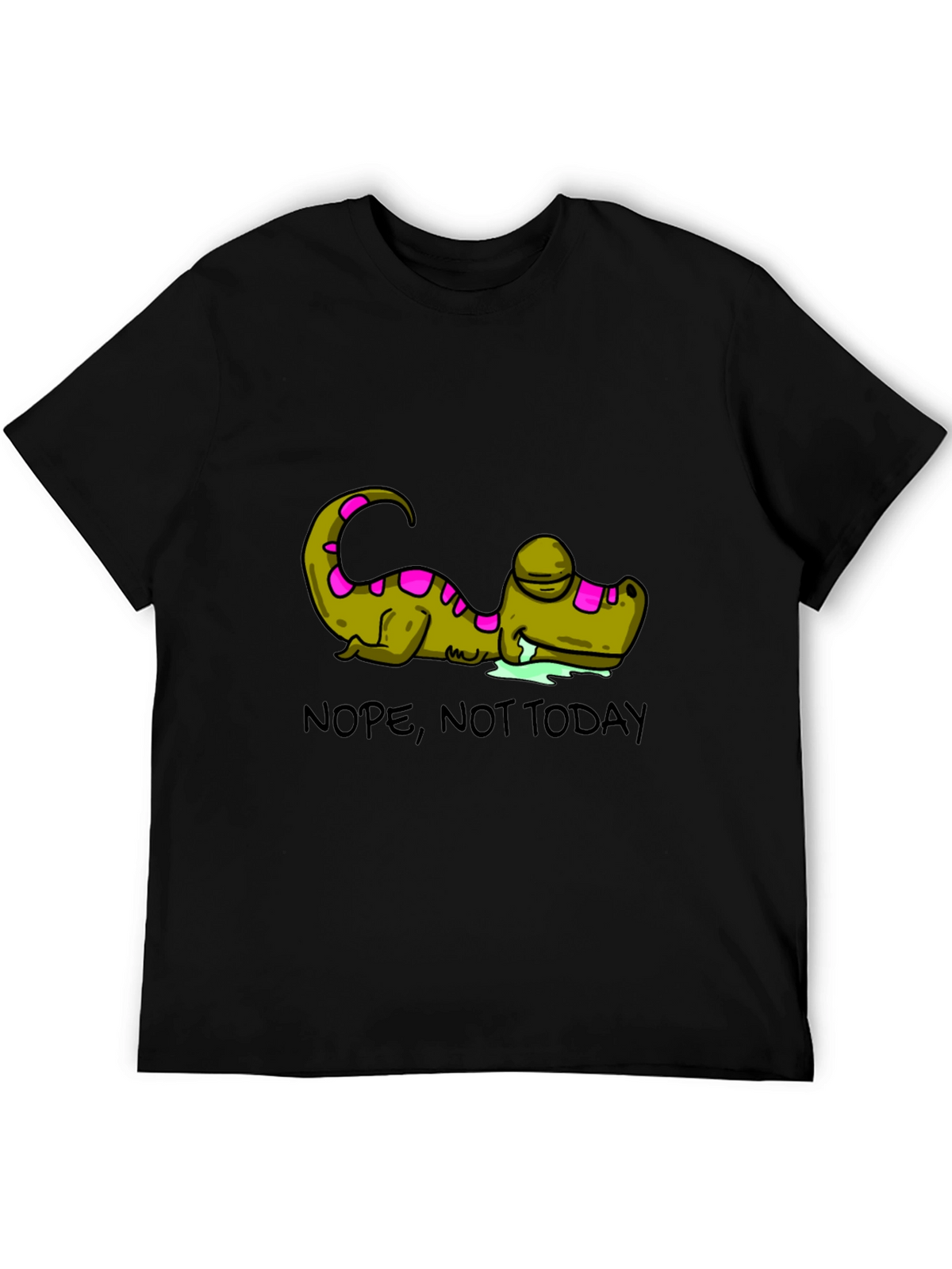 Nope Not Today T-Shirt Funny Lazy Dinosaur Graphic Tee