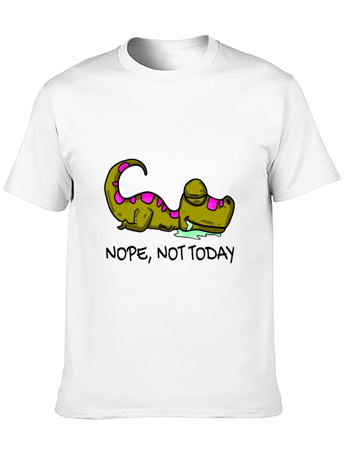 Nope Not Today T-Shirt Funny Lazy Dinosaur Graphic Tee